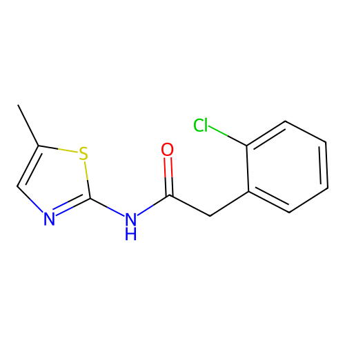2-(2-chlorophenyl)-N-(5-methyl-1,3-thiazol-2-yl)acetamide structure