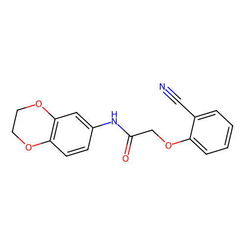 2-(2-cyanophenoxy)-N-(2,3-dihydro-1,4-benzodioxin-6-yl)acetamide structure