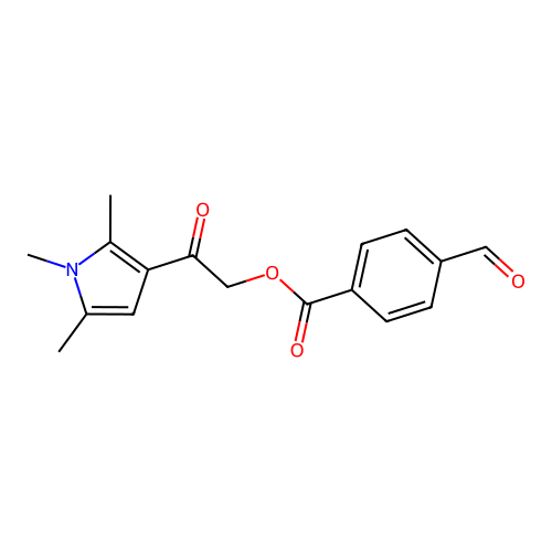 [2-Oxo-2-(1,2,5-trimethylpyrrol-3-yl)ethyl] 4-formylbenzoate structure