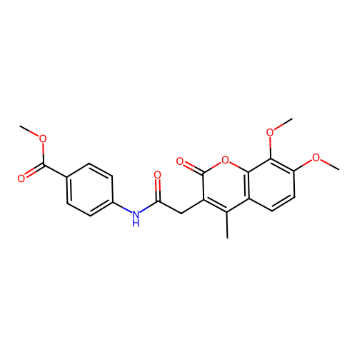 methyl 4-(2-(7,8-dimethoxy-4-methyl-2-oxo-2H-chromen-3-yl)acetamido)benzoate structure