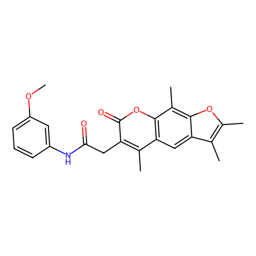 N-(3-methoxyphenyl)-2-(2,3,5,9-tetramethyl-7-oxo-7H-furo[3,2-g]chromen-6-yl)acetamide structure