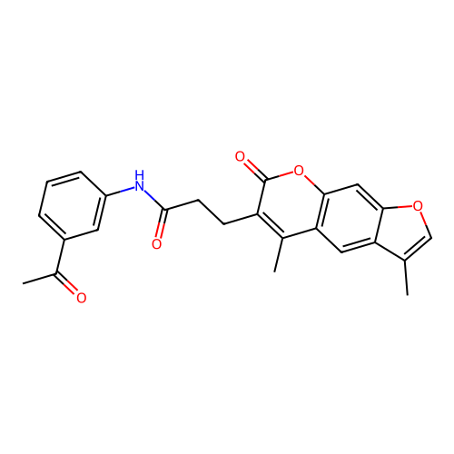 N-(3-acetylphenyl)-3-(3,5-dimethyl-7-oxo-7H-furo[3,2-g]chromen-6-yl)propanamide structure