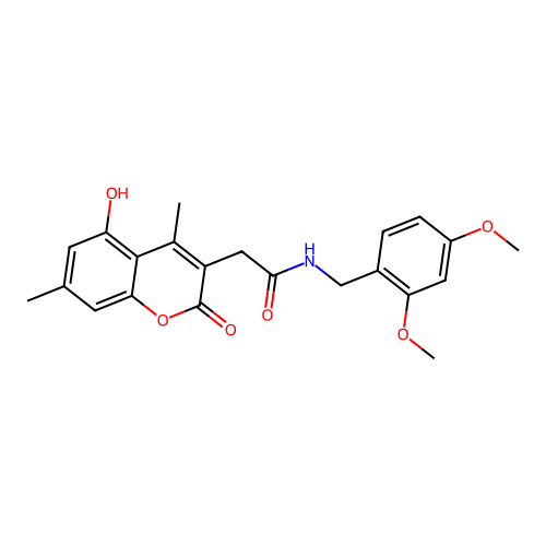N-(2,4-dimethoxybenzyl)-2-(5-hydroxy-4,7-dimethyl-2-oxo-2H-chromen-3-yl)acetamide structure