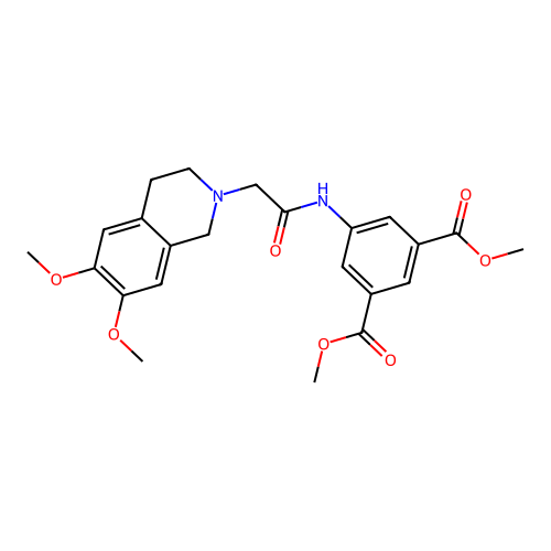 dimethyl 5-(2-(6,7-dimethoxy-3,4-dihydroisoquinolin-2(1H)-yl)acetamido)isophthalate structure