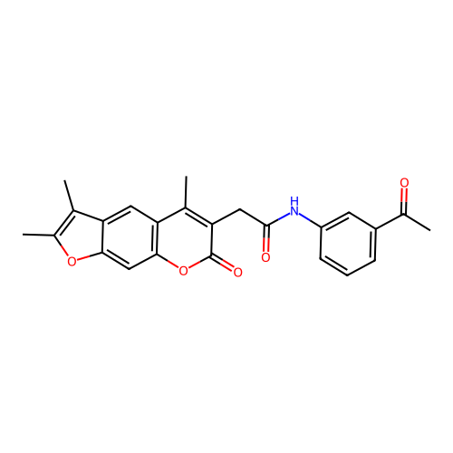 N-(3-acetylphenyl)-2-(2,3,5-trimethyl-7-oxo-7H-furo[3,2-g]chromen-6-yl)acetamide structure