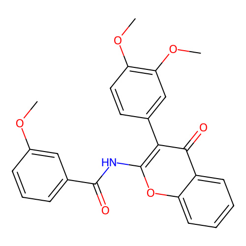N-[3-(3,4-dimethoxyphenyl)-4-oxo-4H-chromen-2-yl]-3-methoxybenzamide structure