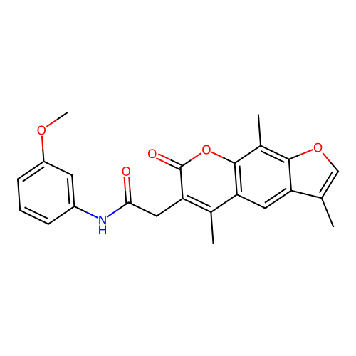 N-(3-methoxyphenyl)-2-(3,5,9-trimethyl-7-oxo-7H-furo[3,2-g]chromen-6-yl)acetamide structure