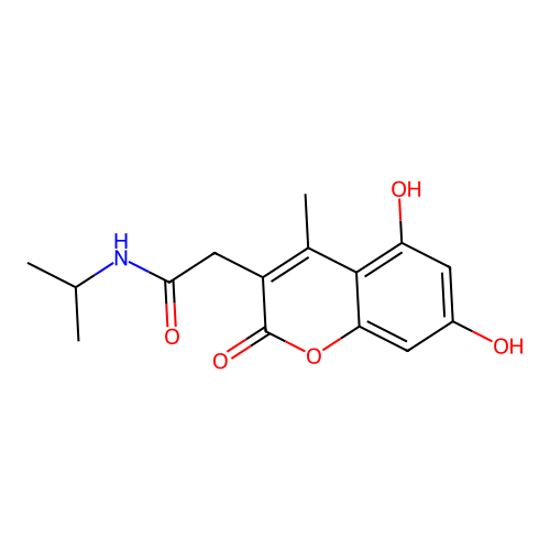 2-(5,7-dihydroxy-4-methyl-2-oxo-2H-chromen-3-yl)-N-isopropylacetamide structure