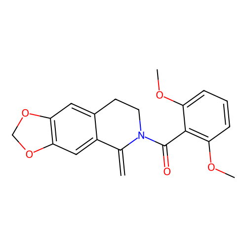 (2,6-dimethoxyphenyl)(5-methylene-7,8-dihydro-[1,3]dioxolo[4,5-g]isoquinolin-6(5H)-yl)methanone structure