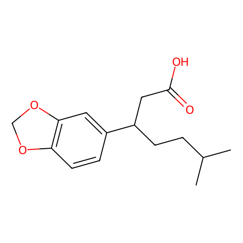 3-(1,3-Benzodioxol-5-yl)-6-methylheptanoic acid structure