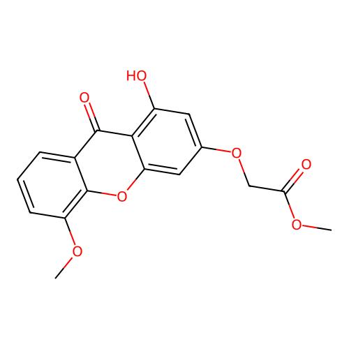 methyl 2-((1-hydroxy-5-methoxy-9-oxo-9H-xanthen-3-yl)oxy)acetate structure