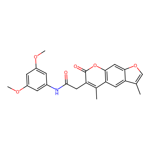 N-(3,5-dimethoxyphenyl)-2-(3,5-dimethyl-7-oxo-7H-furo[3,2-g]chromen-6-yl)acetamide structure