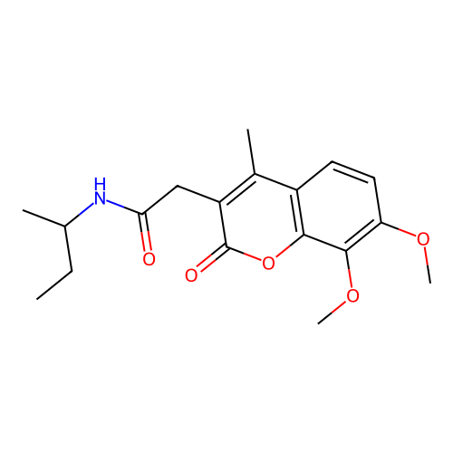 N-(sec-butyl)-2-(7,8-dimethoxy-4-methyl-2-oxo-2H-chromen-3-yl)acetamide structure