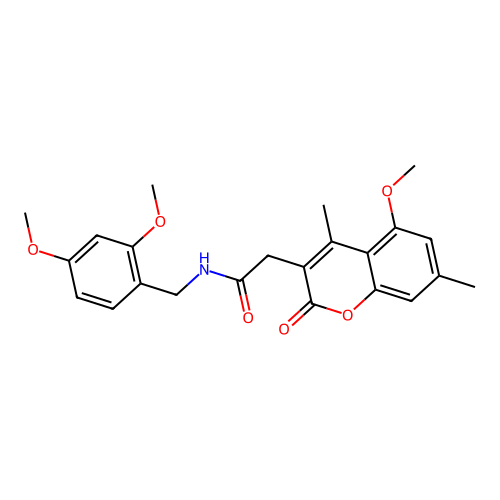 N-(2,4-dimethoxybenzyl)-2-(5-methoxy-4,7-dimethyl-2-oxo-2H-chromen-3-yl)acetamide structure