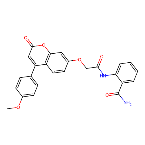 2-(2-((4-(4-methoxyphenyl)-2-oxo-2H-chromen-7-yl)oxy)acetamido)benzamide structure