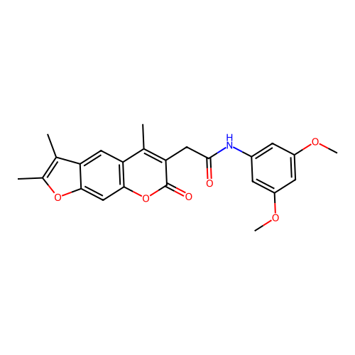 N-(3,5-dimethoxyphenyl)-2-(2,3,5-trimethyl-7-oxo-7H-furo[3,2-g]chromen-6-yl)acetamide structure
