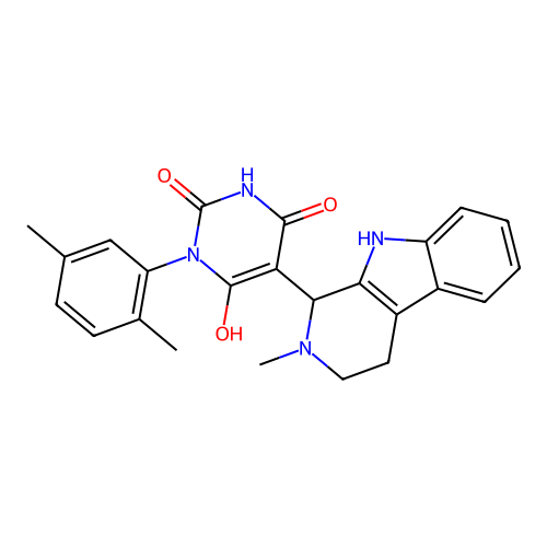 3-(2,5-dimethylphenyl)-6-hydroxy-5-(2-methyl-2,3,4,9-tetrahydro-1H-pyrido[3,4-b]indol-1-yl)pyrimidine-2,4(1H,3H)-dione structure