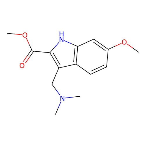 methyl 3-((dimethylamino)methyl)-6-methoxy-1H-indole-2-carboxylate structure