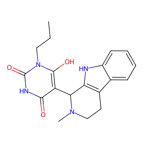 6-hydroxy-5-(2-methyl-2,3,4,9-tetrahydro-1H-pyrido[3,4-b]indol-1-yl)-3-propylpyrimidine-2,4(1H,3H)-dione structure