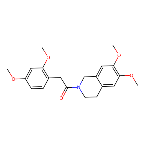 1-(6,7-dimethoxy-3,4-dihydro-1H-isoquinolin-2-yl)-2-(2,4-dimethoxyphenyl)ethanone structure