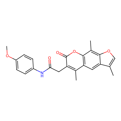N-(4-methoxyphenyl)-2-(3,5,9-trimethyl-7-oxo-7H-furo[3,2-g]chromen-6-yl)acetamide structure