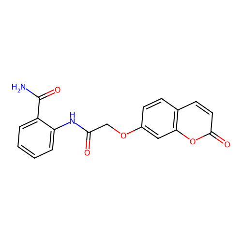 2-(2-((2-oxo-2H-chromen-7-yl)oxy)acetamido)benzamide structure