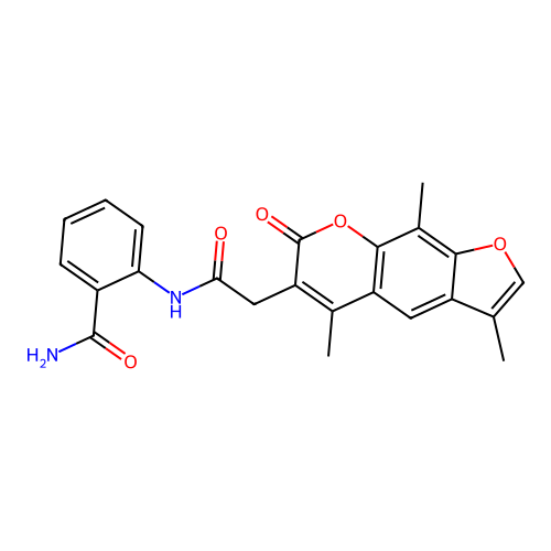 2-(2-(3,5,9-trimethyl-7-oxo-7H-furo[3,2-g]chromen-6-yl)acetamido)benzamide structure
