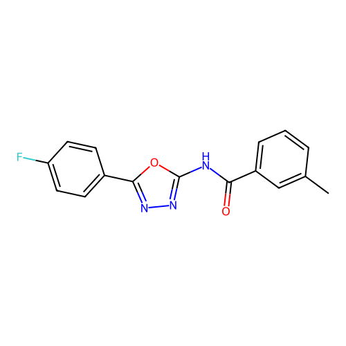 N-(5-(4-fluorophenyl)-1,3,4-oxadiazol-2-yl)-3-methylbenzamide structure
