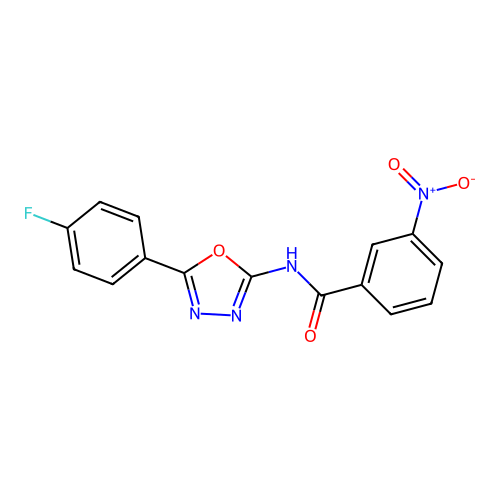 N-[5-(4-fluorophenyl)-1,3,4-oxadiazol-2-yl]-3-nitrobenzamide structure
