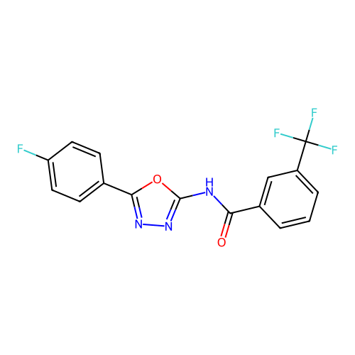 N-(5-(4-fluorophenyl)-1,3,4-oxadiazol-2-yl)-3-(trifluoromethyl)benzamide structure