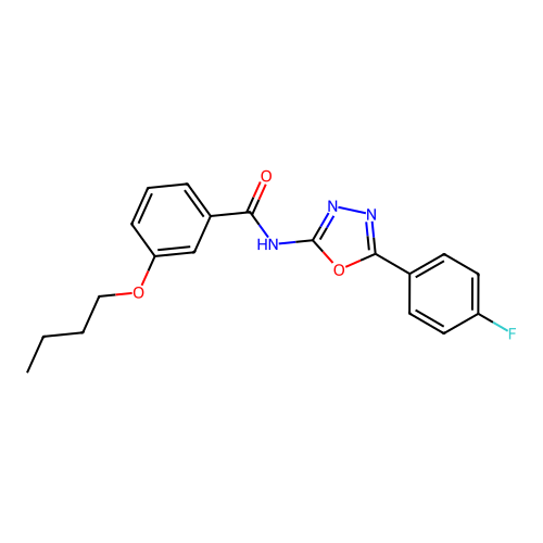 3-butoxy-N-[5-(4-fluorophenyl)-1,3,4-oxadiazol-2-yl]benzamide structure