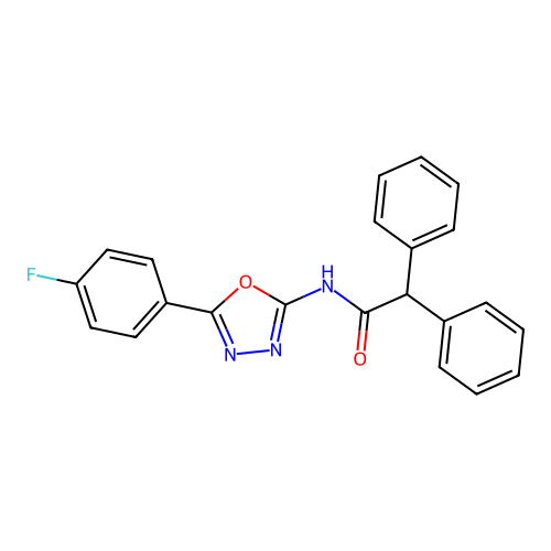 N-(5-(4-fluorophenyl)-1,3,4-oxadiazol-2-yl)-2,2-diphenylacetamide structure