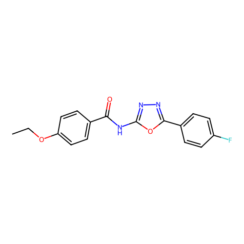 4-ethoxy-N-[5-(4-fluorophenyl)-1,3,4-oxadiazol-2-yl]benzamide structure