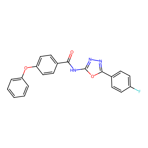 N-[5-(4-fluorophenyl)-1,3,4-oxadiazol-2-yl]-4-phenoxybenzamide structure