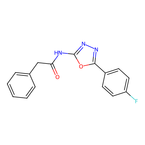 N-[5-(4-fluorophenyl)-1,3,4-oxadiazol-2-yl]-2-phenylacetamide structure