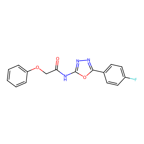 N-[5-(4-fluorophenyl)-1,3,4-oxadiazol-2-yl]-2-phenoxyacetamide structure