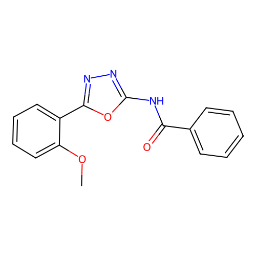 N-[5-(2-methoxyphenyl)-1,3,4-oxadiazol-2-yl]benzamide structure