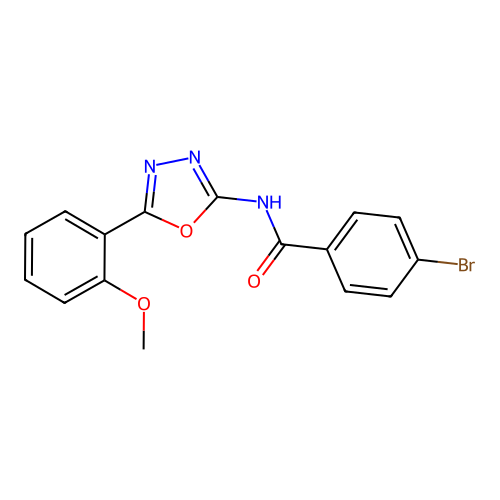 4-bromo-N-[5-(2-methoxyphenyl)-1,3,4-oxadiazol-2-yl]benzamide structure