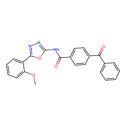 4-benzoyl-N-[5-(2-methoxyphenyl)-1,3,4-oxadiazol-2-yl]benzamide structure
