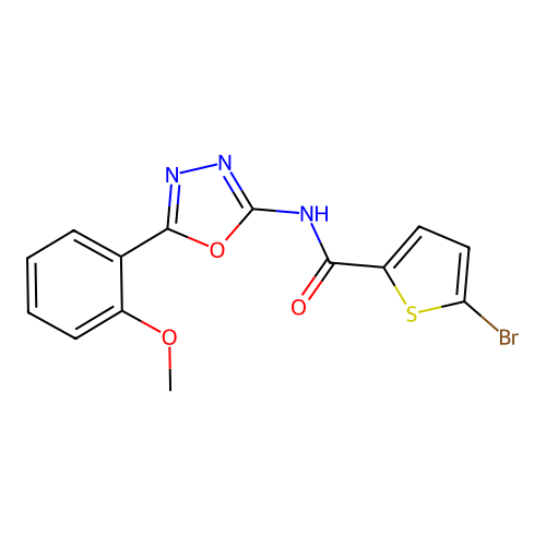 5-bromo-N-[5-(2-methoxyphenyl)-1,3,4-oxadiazol-2-yl]thiophene-2-carboxamide structure