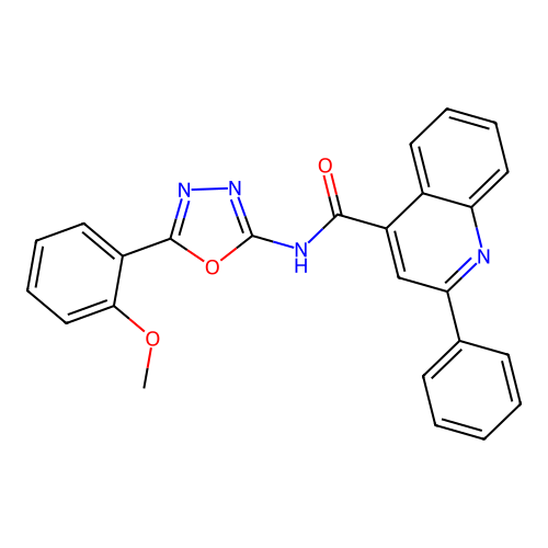N-[5-(2-methoxyphenyl)-1,3,4-oxadiazol-2-yl]-2-phenylquinoline-4-carboxamide structure