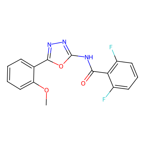 2,6-difluoro-N-[5-(2-methoxyphenyl)-1,3,4-oxadiazol-2-yl]benzamide structure