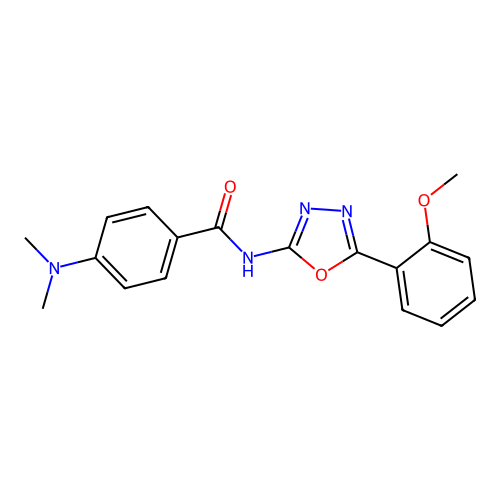 4-(dimethylamino)-N-[5-(2-methoxyphenyl)-1,3,4-oxadiazol-2-yl]benzamide structure