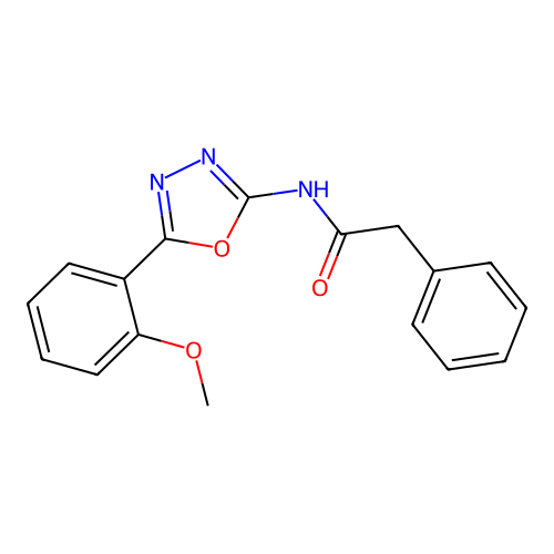 N-[5-(2-methoxyphenyl)-1,3,4-oxadiazol-2-yl]-2-phenylacetamide structure