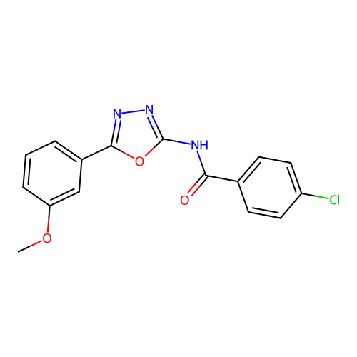 4-chloro-N-[5-(3-methoxyphenyl)-1,3,4-oxadiazol-2-yl]benzamide structure
