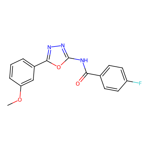 4-fluoro-N-[5-(3-methoxyphenyl)-1,3,4-oxadiazol-2-yl]benzamide structure