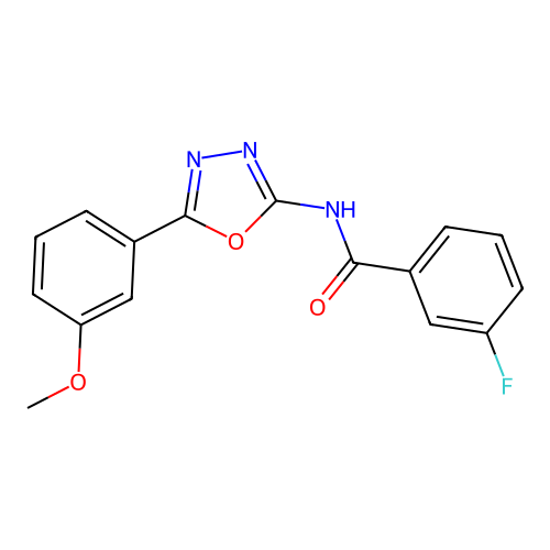 3-fluoro-N-(5-(3-methoxyphenyl)-1,3,4-oxadiazol-2-yl)benzamide structure