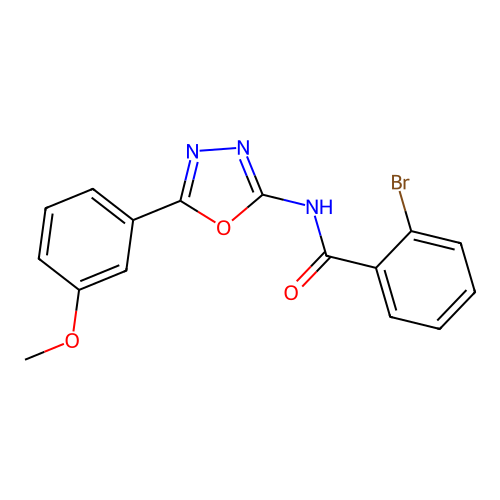 2-bromo-N-[5-(3-methoxyphenyl)-1,3,4-oxadiazol-2-yl]benzamide structure