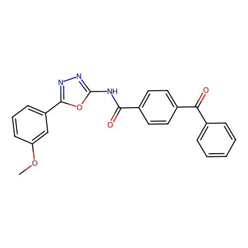 4-benzoyl-N-[5-(3-methoxyphenyl)-1,3,4-oxadiazol-2-yl]benzamide structure