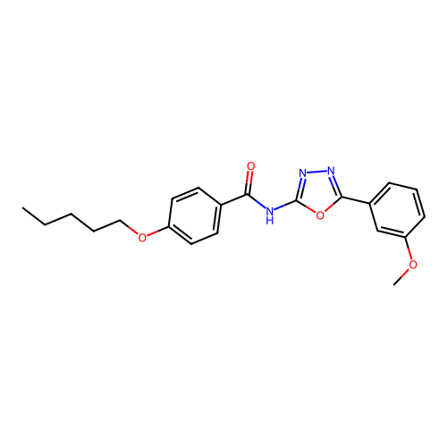 N-(5-(3-methoxyphenyl)-1,3,4-oxadiazol-2-yl)-4-(pentyloxy)benzamide structure